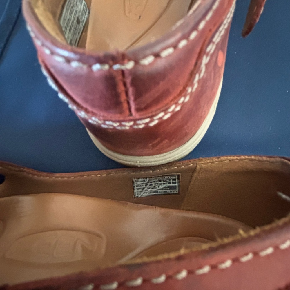 KEEN Presidio II Leather Light Brown Double Cross Strap Shoes Size 7W - Picture 5 of 10
